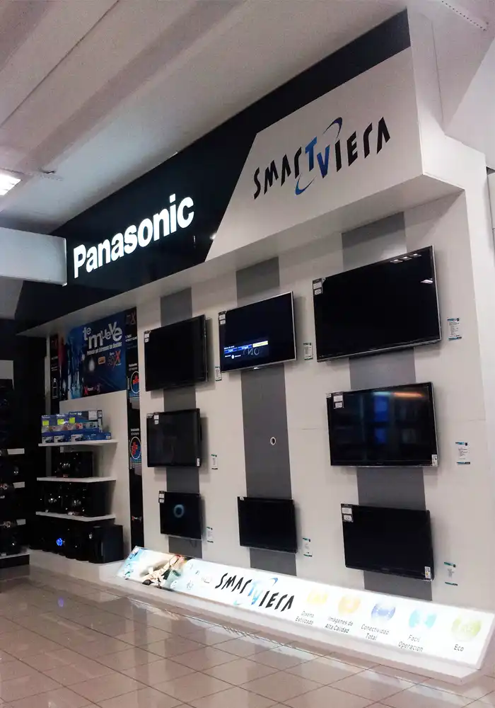 Corpóreo en acrílico con iluminación LED integrada; y backlight inferior